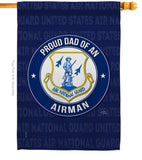 Air Force Proud Dad Airman - Military Americana Vertical Impressions Decorative Flags HG108516 Made In USA