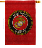 Proud Dad Marines - Military Americana Vertical Impressions Decorative Flags HG108518 Made In USA