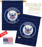 Proud Dad Sailor - Military Americana Vertical Impressions Decorative Flags HG108520 Made In USA