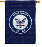 Proud Dad Sailor - Military Americana Vertical Impressions Decorative Flags HG108520 Made In USA