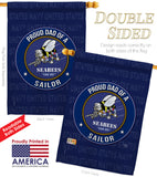 Seabees Proud Dad Sailor - Military Americana Vertical Impressions Decorative Flags HG108521 Made In USA