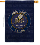 Seabees Proud Dad Sailor - Military Americana Vertical Impressions Decorative Flags HG108521 Made In USA