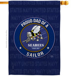 Seabees Proud Dad Sailor - Military Americana Vertical Impressions Decorative Flags HG108521 Made In USA