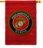 Proud Daughter Marines - Military Americana Vertical Impressions Decorative Flags HG108527 Made In USA