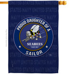 Seabees Proud Daughter Sailor - Military Americana Vertical Impressions Decorative Flags HG108530 Made In USA