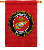 Proud Family Marines - Military Americana Vertical Impressions Decorative Flags HG108536 Made In USA