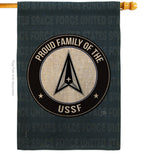 Proud Family USSF - Military Americana Vertical Impressions Decorative Flags HG108540 Made In USA