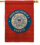 Proud Girlfriend Coastie - Military Americana Vertical Impressions Decorative Flags HG108544 Made In USA