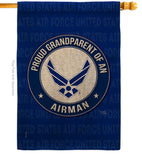 Proud Grandparent Airman - Military Americana Vertical Impressions Decorative Flags HG108550 Made In USA