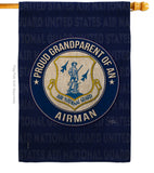 Air Force Proud Grandparent Airman - Military Americana Vertical Impressions Decorative Flags HG108552 Made In USA