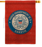 Proud Grandparent Coastie - Military Americana Vertical Impressions Decorative Flags HG108553 Made In USA