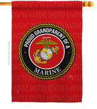 Proud Grandparent Marines - Military Americana Vertical Impressions Decorative Flags HG108554 Made In USA