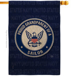 Proud Grandparent Sailor - Military Americana Vertical Impressions Decorative Flags HG108556 Made In USA