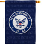 Proud Grandparent Sailor - Military Americana Vertical Impressions Decorative Flags HG108556 Made In USA