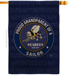 Seabees Proud Grandparent Sailor - Military Americana Vertical Impressions Decorative Flags HG108557 Made In USA