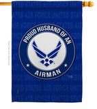 Proud Husband Airman - Military Americana Vertical Impressions Decorative Flags HG108559 Made In USA