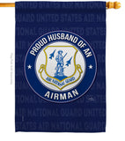 Air Force Proud Husband Airman - Military Americana Vertical Impressions Decorative Flags HG108561 Made In USA