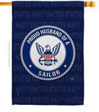 Proud Husband Sailor - Military Americana Vertical Impressions Decorative Flags HG108565 Made In USA