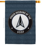 Proud Husband USSF - Military Americana Vertical Impressions Decorative Flags HG108567 Made In USA