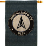 Proud Husband USSF - Military Americana Vertical Impressions Decorative Flags HG108567 Made In USA