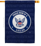 Proud Mom Sailor - Military Americana Vertical Impressions Decorative Flags HG108574 Made In USA