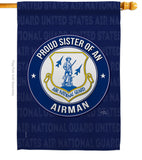 Air Force Proud Sister Airman - Military Americana Vertical Impressions Decorative Flags HG108579 Made In USA