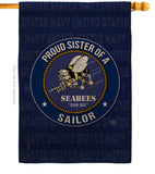 Seabees Proud Sister Sailor - Military Americana Vertical Impressions Decorative Flags HG108584 Made In USA