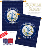 Air Force Proud Son Airman - Military Americana Vertical Impressions Decorative Flags HG108588 Made In USA