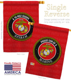 Proud Son Marines - Military Americana Vertical Impressions Decorative Flags HG108590 Made In USA
