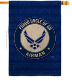 Proud Uncle Airman - Military Americana Vertical Impressions Decorative Flags HG108595 Made In USA