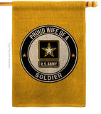 Proud Wife Soldier - Military Americana Vertical Impressions Decorative Flags HG108605 Made In USA
