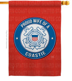 Proud Wife Coastie - Military Americana Vertical Impressions Decorative Flags HG108607 Made In USA