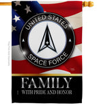 US Space Force Family Honor - Military Americana Vertical Impressions Decorative Flags HG108613 Made In USA