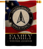 US Space Force Family Honor - Military Americana Vertical Impressions Decorative Flags HG108613 Made In USA