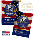 US Seabees Family Honor - Military Americana Vertical Impressions Decorative Flags HG108615 Made In USA