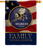 US Seabees Family Honor - Military Americana Vertical Impressions Decorative Flags HG108615 Made In USA