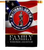 US National Guard Family Honor - Military Americana Vertical Impressions Decorative Flags HG108616 Made In USA