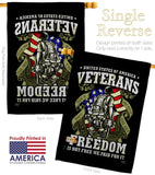 Veterans Freedom - Military Americana Vertical Impressions Decorative Flags HG108621 Made In USA