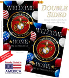 Welcome Home Marine Corp - Military Americana Vertical Impressions Decorative Flags HG108626 Made In USA