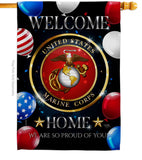 Welcome Home Marine Corp - Military Americana Vertical Impressions Decorative Flags HG108626 Made In USA