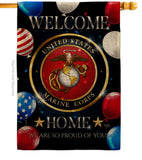 Welcome Home Marine Corp - Military Americana Vertical Impressions Decorative Flags HG108626 Made In USA