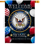 Welcome Home Navy - Military Americana Vertical Impressions Decorative Flags HG108628 Made In USA