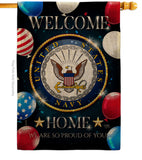 Welcome Home Navy - Military Americana Vertical Impressions Decorative Flags HG108628 Made In USA