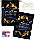 Retirement Fun Begins - Military Americana Vertical Impressions Decorative Flags HG108636 Made In USA