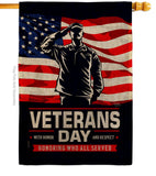 Honor Our Veterans - Military Americana Vertical Impressions Decorative Flags HG108638 Made In USA