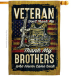 Veteran Brothers - Military Americana Vertical Impressions Decorative Flags HG108640 Made In USA