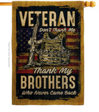 Veteran Brothers - Military Americana Vertical Impressions Decorative Flags HG108640 Made In USA