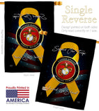 Support Marine Corps - Military Americana Vertical Impressions Decorative Flags HG108645 Made In USA