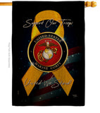 Support Marine Corps - Military Americana Vertical Impressions Decorative Flags HG108645 Made In USA