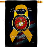 Support Marine Corps - Military Americana Vertical Impressions Decorative Flags HG108645 Made In USA